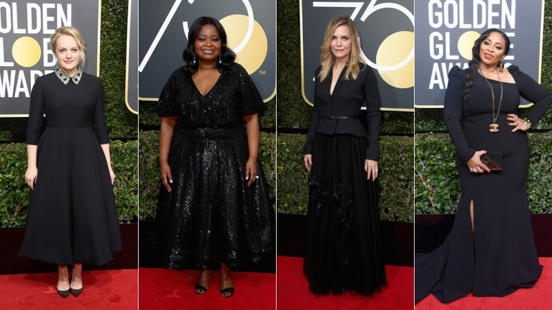 Illustration for article titled Every Look From the Golden Globes Red Carpet, Brought to You by Sexual Harassment and the Color Black